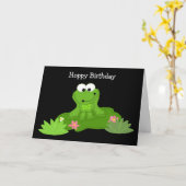 Humoureuze kkikker op een Lily Pad Kaart (Gele Bloem)