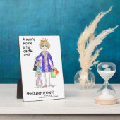 Humoureuze kleurenschets Vrouw Kroonkoningin is th Fotoplaat (Zijkant)