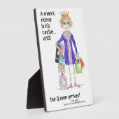 Humoureuze kleurenschets Vrouw Kroonkoningin is th Fotoplaat (Zijkant)