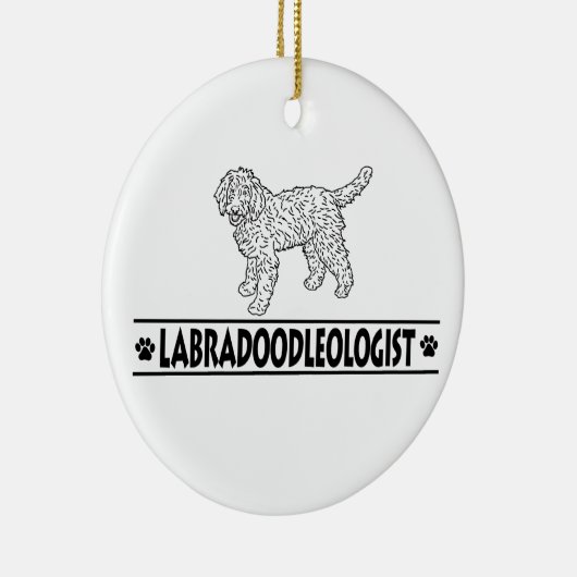 Humoureuze Labradoodle Keramisch Ornament (Rechts)