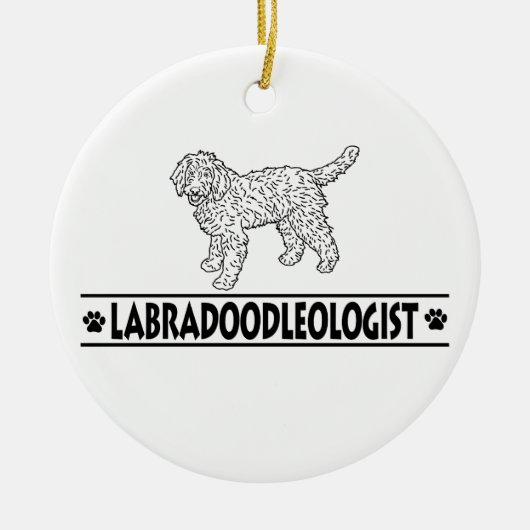 Humoureuze Labradoodle Keramisch Ornament (Voorkant)