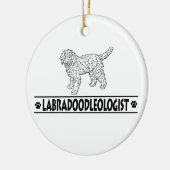 Humoureuze Labradoodle Keramisch Ornament (Links)