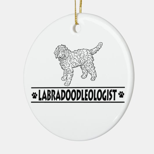Humoureuze Labradoodle Keramisch Ornament (Links)
