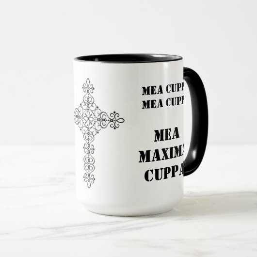 Humoureuze Latijns-katholieke gemiddelde Maxima Cu Mok (Voorkant rechts)