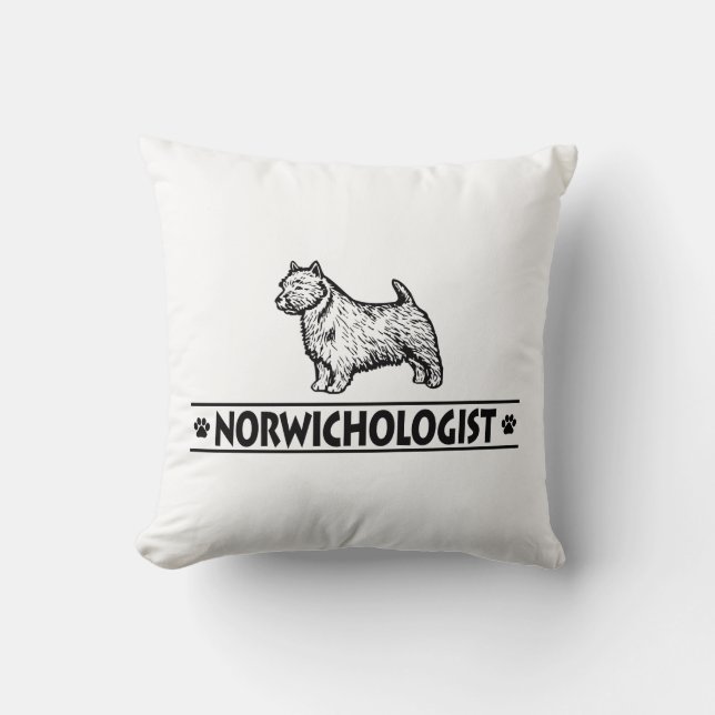 Humoureuze Norwich Terrier Kussen (Voorkant)