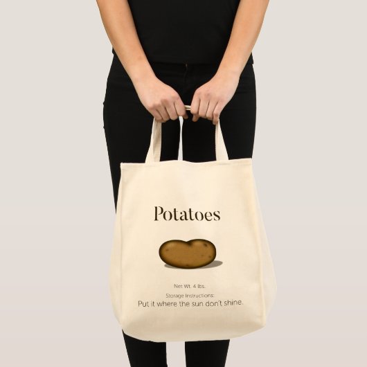 Humoureuze opslaginstructies Aardappelverkoop Tote Bag (Voorkant (product))