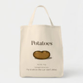 Humoureuze opslaginstructies Aardappelverkoop Tote Bag (Voorkant)