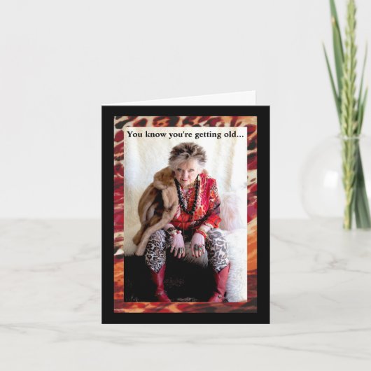 Humoureuze ouderwetse geboortedatum kaart (Voorkant)