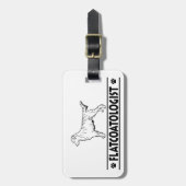 Humoureuze platte beklede retrocessie bagagelabel (Voorkant verticaal)