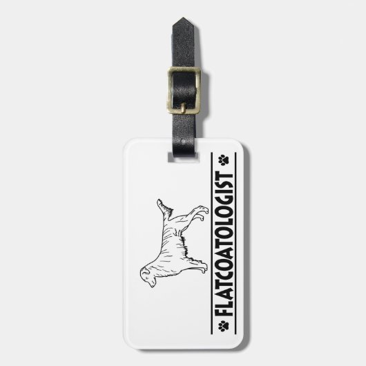 Humoureuze platte beklede retrocessie bagagelabel (Voorkant verticaal)