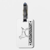 Humoureuze platte beklede retrocessie bagagelabel (Achterkant verticaal)