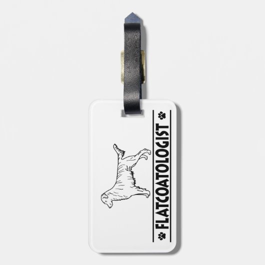 Humoureuze platte beklede retrocessie bagagelabel (Achterkant verticaal)