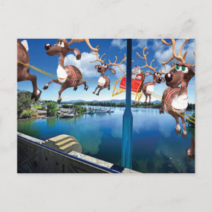 Humoureuze postkaarten van de Santa Pilgrimage Feestdagenkaart