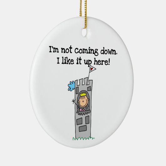 Humoureuze prinses in Tower Keramisch Ornament (Rechts)