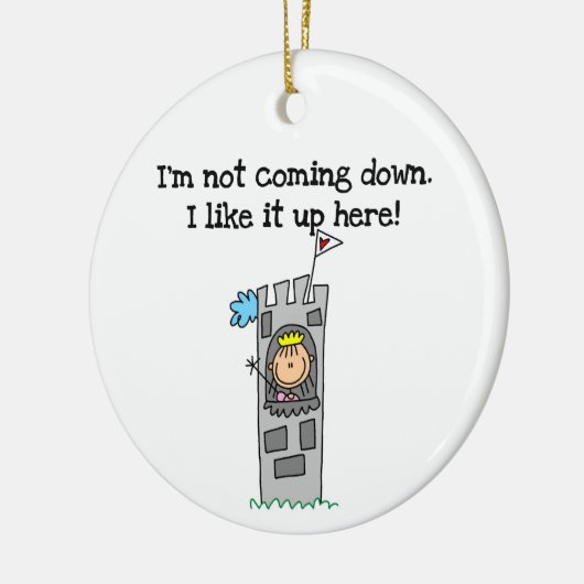 Humoureuze prinses in Tower Keramisch Ornament (Links)