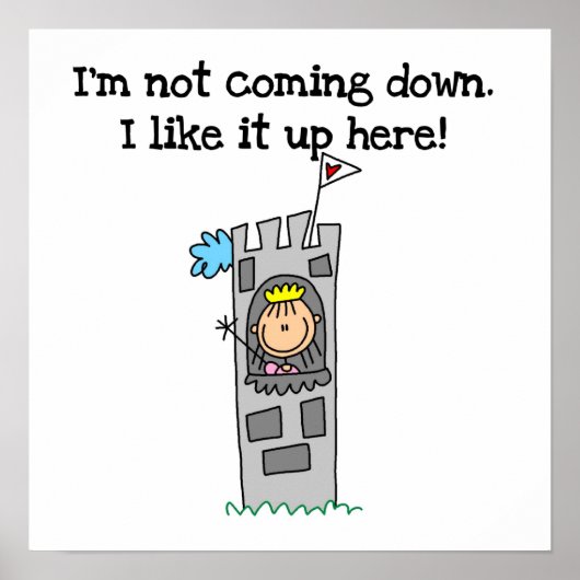 Humoureuze prinses in Tower Poster (Voorkant)