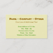 Humoureuze sasquatch, Bigfoot Visitekaartje (Achterkant)