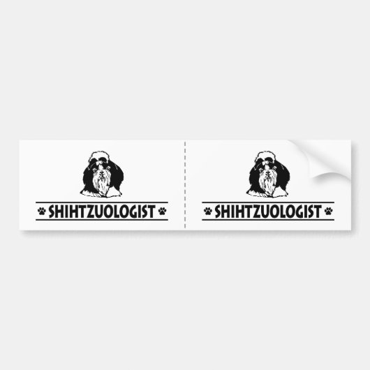 Humoureuze Shih Tzu Bumpersticker (Voorkant)