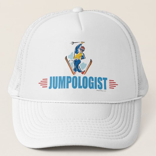 Humoureuze sneeuw Ski Jumping Trucker Pet (Voorkant)