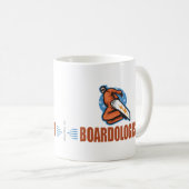 Humoureuze sneeuwboarder wintersport koffiemok (Voorkant rechts)