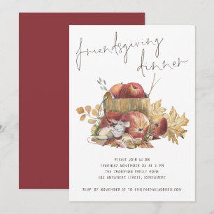 Humoureuze stekelmuis Apple Friendsgiving Dinner Kaart