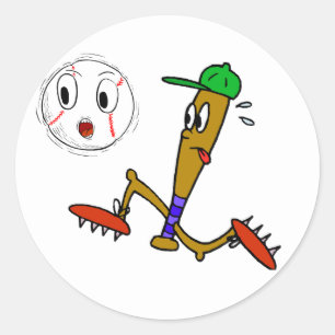 Humoureuze T-shirts voor Baseball en Gifts Ronde Sticker