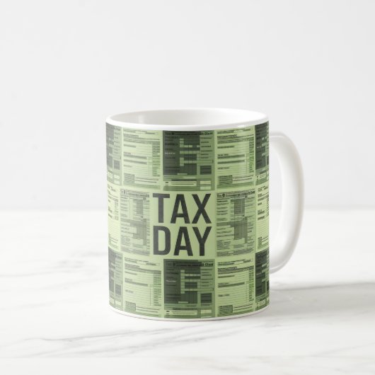 Humoureuze Tax Day Relief Gift Koffiemok (Voorkant rechts)