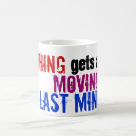 Humoureuze typografie van de laatste minuut procra koffiemok