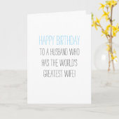 Humoureuze Verjaardag Man van Vrouw Kaart (Gele Bloem)