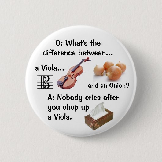 Humoureuze Viola Joke Button (Voorkant)