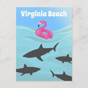 Humoureuze Virginia Beach Shark Briefkaart