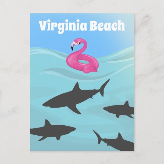 Humoureuze Virginia Beach Shark Briefkaart (Voorkant)