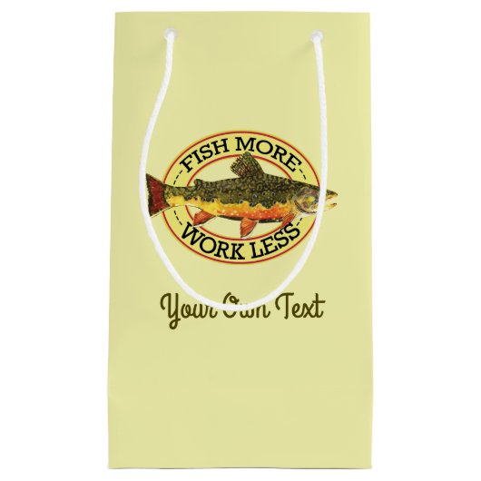 Humoureuze vis meer - minder forel werken Vist Klein Cadeauzakje (Voorkant)