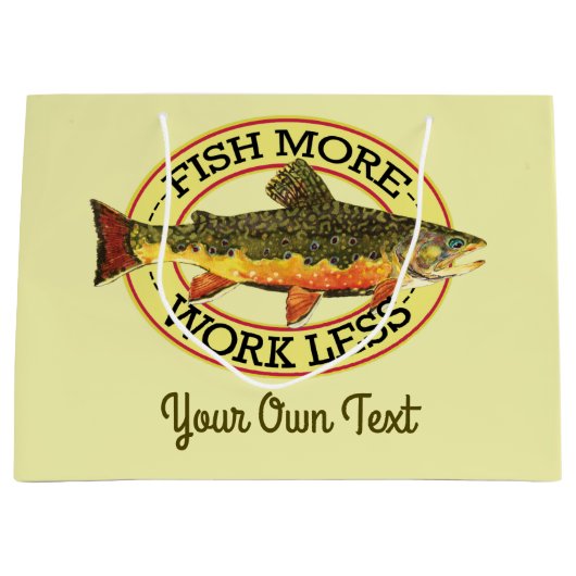 Humoureuze vis meer - minder forel werken Vist Large Cadeautasje (Voorkant)