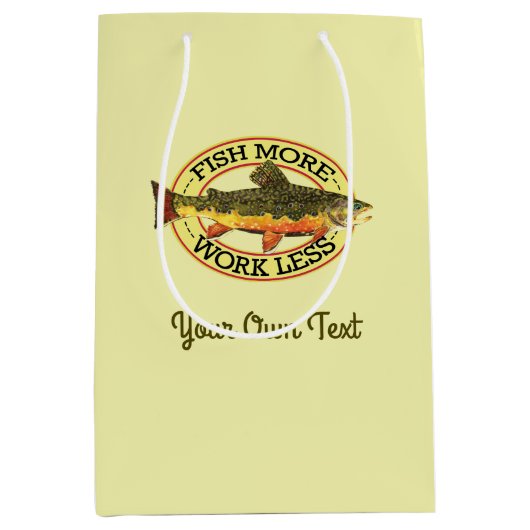 Humoureuze vis meer - minder forel werken Vist Medium Cadeauzakje (Voorkant)