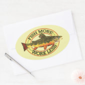 Humoureuze vis meer - minder forel werken Vist Ovale Sticker (Envelop)