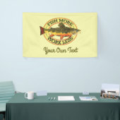 Humoureuze vis meer - minder forel werken Vist Spandoek (Beurs)