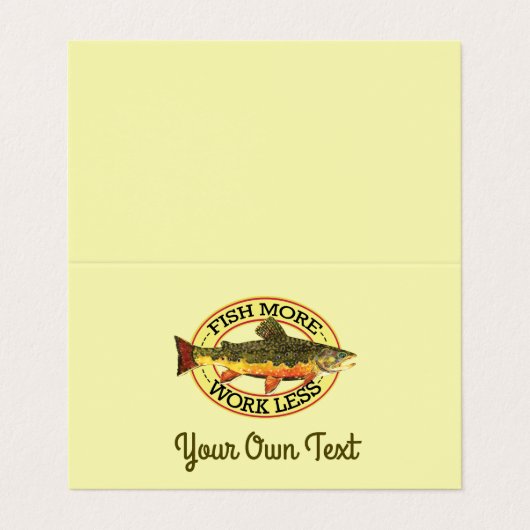 Humoureuze vis meer - minder forel werken Vist Visitekaartje (Buitenkant ongevouwen)