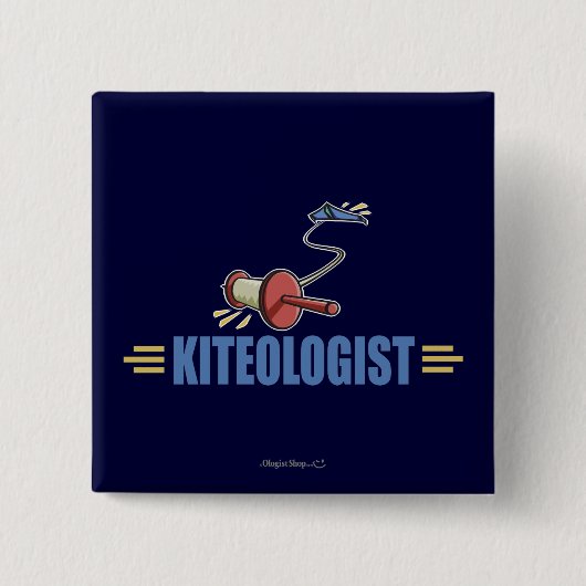 Humoureuze vlieger vierkante button 5,1 cm (Voorkant)