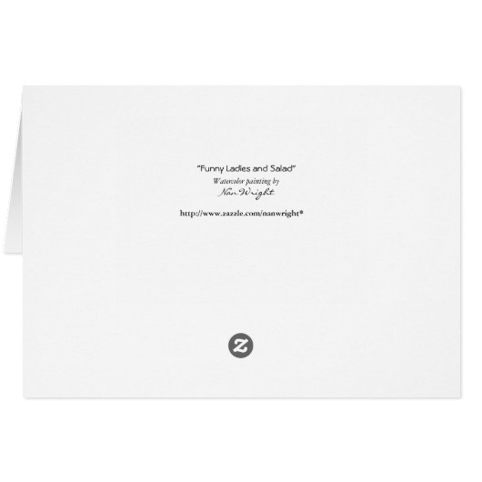 Humoureuze vrouwen en Pizza versus Salad-kaart (Achterkant Horizontaal)