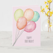 Humoureuze Waterverf ballonnen Vrouw Dag Kaart (Gele Bloem)