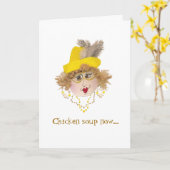 Humoureuze Whimsical Lady Get Well-kaart Kaart (Gele Bloem)