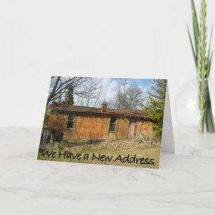 Humoureuze wijziging van adreskaart aankondiging