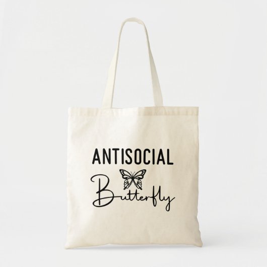 Humourous Antisociale Vlinder Canvas tas (Voorkant)