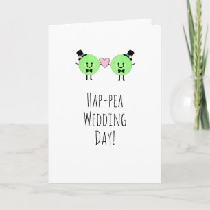 Humourous Wedding Kaart Schattigee erwten Gay