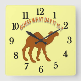 Hump dag Camel Raad eens op welke dag Hump Day Clo Vierkante Klok