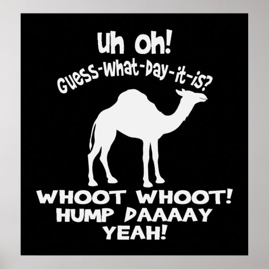 Hump Day Camel Black en White Poster (Voorkant)