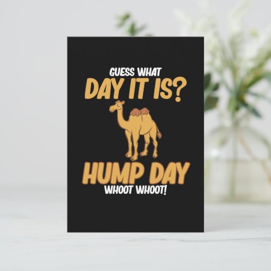 Hump Day Camel Dierenvriend Camels Pet Owner Graph RSVP Kaartje (Staand voorkant)