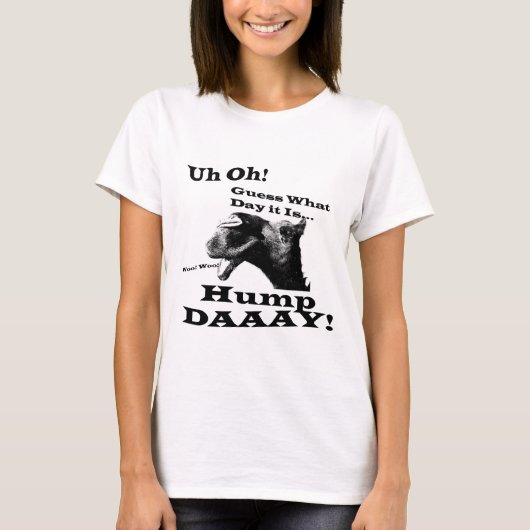 Hump Day Camel in zwart T-shirt (Voorkant)