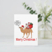 Hump Day Camel Kerstmis met Kerstman Feestdagenkaart (Staand voorkant)